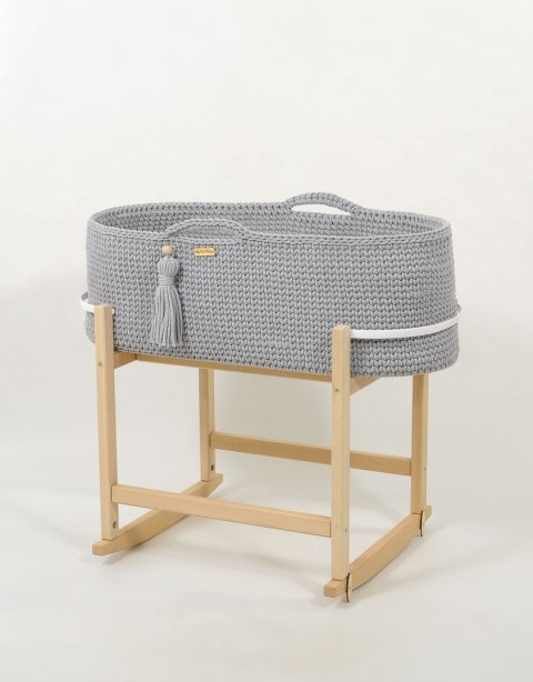 Kosz Mojżesza BOHO Handmade z kołyską - szary