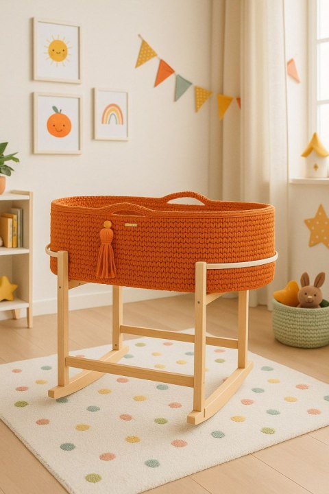 Kosz Mojżesza BOHO Handmade z kołyską - terracotta