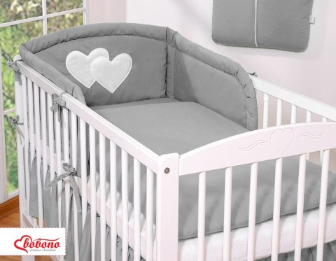 Pościel 3-cz 135x100 - Serduszka antracyt