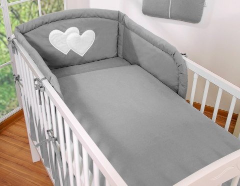 Pościel 3-cz 135x100 - Serduszka antracyt