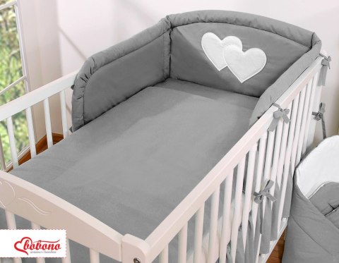 Pościel 3-cz 135x100 - Serduszka antracyt