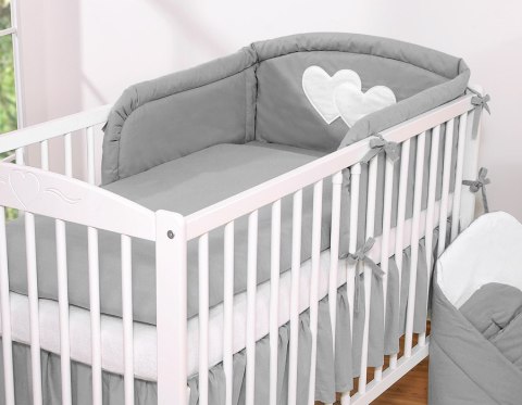 Pościel 3-cz 135x100 - Serduszka antracyt