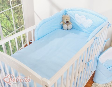 Pościel 3-cz 135x100 - Serduszka paseczki niebieskie