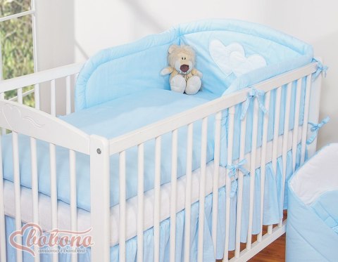 Pościel 3-cz 135x100 - Serduszka paseczki niebieskie