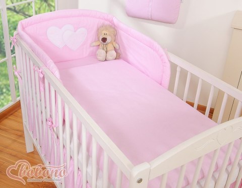 Pościel 3-cz 135x100 - Serduszka paseczki różowe
