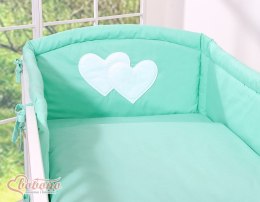 Pościel 3-cz 135x100 - Wiszące serduszka miętowe
