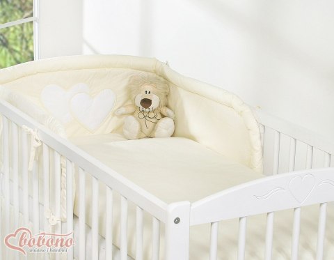 Pościel 3 częściowa 135x100 - Serduszka kremowe