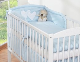 Pościel 3 częściowa 135x100 - Serduszka niebieskie