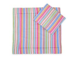 Pościel do wózka z wypełnieniem kołderka i poduszka - Paski jagodowe