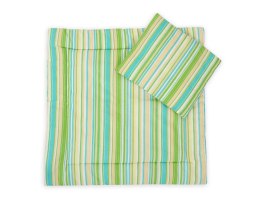 Pościel do wózka z wypełnieniem kołderka i poduszka - Paski zielone