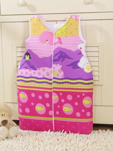 Śpiworek dla dzieci bawełniany M 6-12 mcy TOG 2.5 całoroczny miś polarny na różu