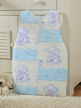 Śpiworek dla dzieci bawełniany M 6-12 mcy TOG 2.5 całoroczny niebieskie słoniki