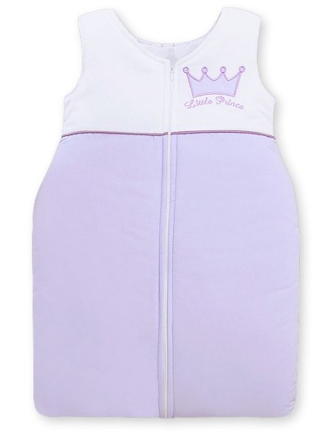 Śpiworek dla dzieci bawełniany M 6-12 mcy TOG 2.5 całoroczny ocieplany Little Prince fioletowy