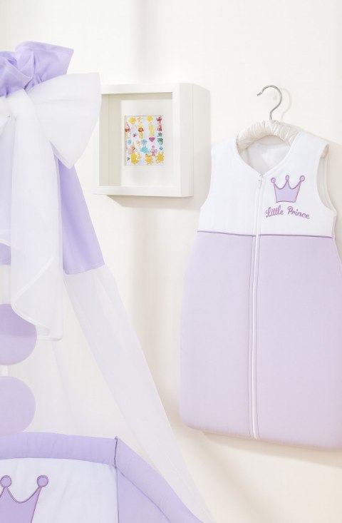 Śpiworek dla dzieci bawełniany M 6-12 mcy TOG 2.5 całoroczny ocieplany Little Prince fioletowy