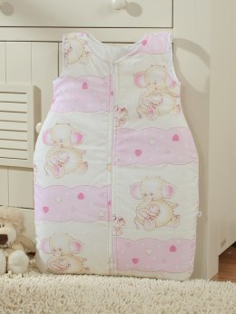 Śpiworek dla dzieci bawełniany M 6-12 mcy TOG 2.5 całoroczny różowe słoniki