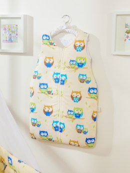 Śpiworek dla dzieci bawełniany M 6-12 mcy TOG 2.5 całoroczny sowy na kremowym tle