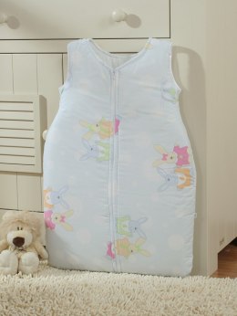 Śpiworek dla dzieci bawełniany M 6-12 mcy TOG 2.5 całoroczny zajączki na błękicie