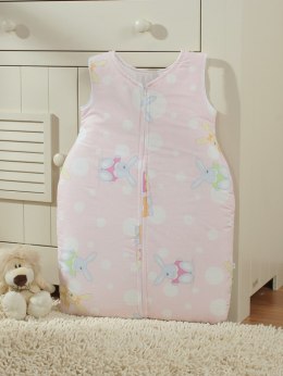 Śpiworek dla dzieci bawełniany M 6-12 mcy TOG 2.5 całoroczny zajączki na różu