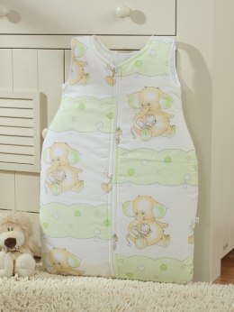 Śpiworek dla dzieci bawełniany M 6-12 mcy TOG 2.5 całoroczny zielone słoniki