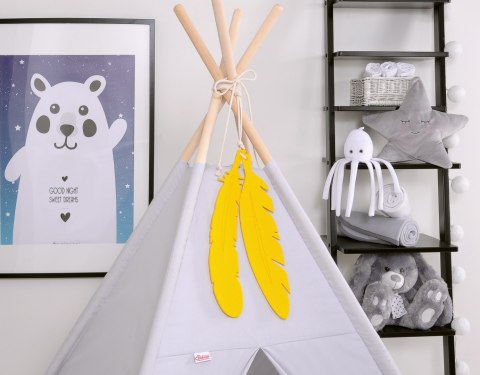 Dekoracyjne pióra z filcu 2szt. - żółte