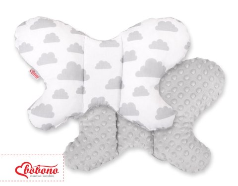 Poduszka antywstrząsowa BOBONO motylek - szare chmurki/szary