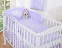 Pościel 2-cz Serduszka kropki na fiolecie