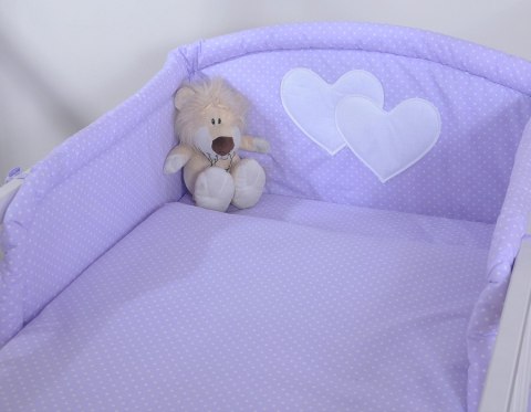 Pościel 2-cz Serduszka kropki na fiolecie