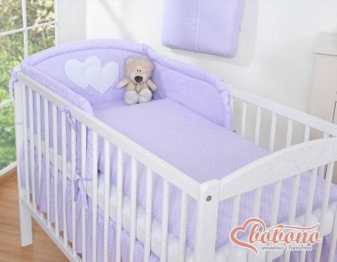 Pościel 2-cz Serduszka kropki na fiolecie