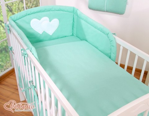 Pościel 2-cz Wiszące serduszka miętowe