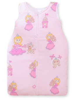 Śpiworek dla dzieci bawełniany M 6-12 mcy TOG 2.5 całoroczny ocieplany księżniczki różowe