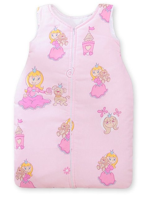 Śpiworek dla dzieci bawełniany M 6-12 mcy TOG 2.5 całoroczny ocieplany księżniczki różowe