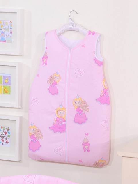 Śpiworek dla dzieci bawełniany M 6-12 mcy TOG 2.5 całoroczny ocieplany księżniczki różowe