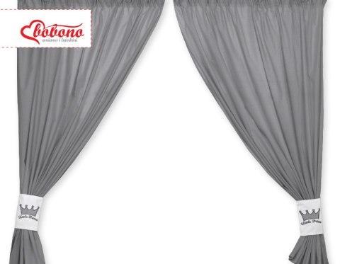 Zasłonki do pokoju dziecięcego- Little prince/Princess antracyt