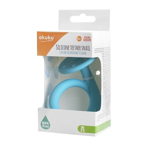 Gryzak silikon ślimak blue AKUKU