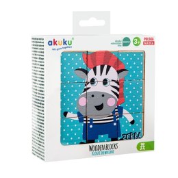 Klocki drewniane 9 elementów AKUKU