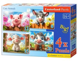 PUZZLE 4W1 CUTE ANIMALS