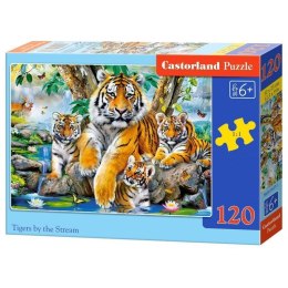 Puzzle 120el. tigers by stream CASTOR