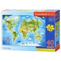 Puzzle 40 el.maxi world map CASTOR