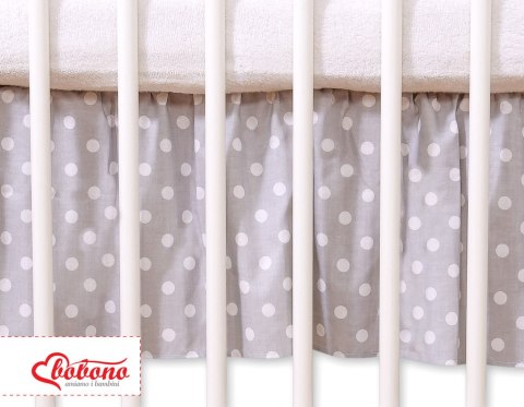 Falbanka maskująca 120x60cm- Wiszące serduszka grochy na szarym