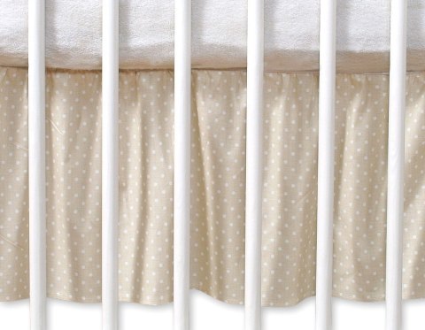 Falbanka maskująca 140x70cm- Wiszące serduszka kropki na beżu