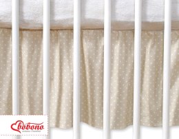 Falbanka maskująca 140x70cm- Wiszące serduszka kropki na beżu