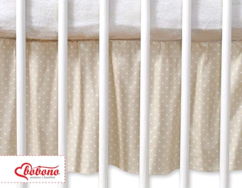 Falbanka maskująca 140x70cm- Wiszące serduszka kropki na beżu