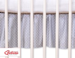 Falbanka maskująca 140x70cm- Wiszące serduszka kropki na szarym