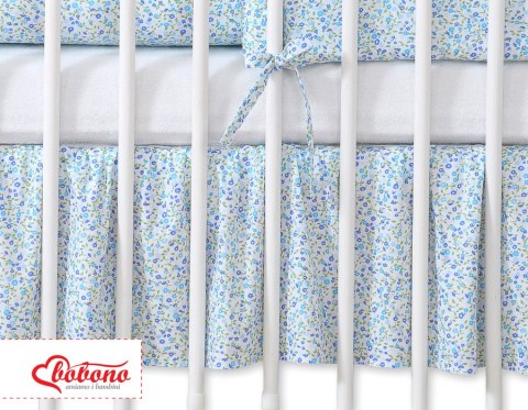 Falbanka maskująca 140x70cm- Wiszące serduszka łączka niebieska