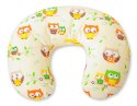 Poduszka rogal do karmienia fasolka + zdejmowana poszewka - Sówki kremowe
