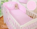 Pościel 3-cz 120x90 - Serduszka paseczki różowe