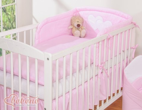 Pościel 3-cz 120x90 - Serduszka paseczki różowe