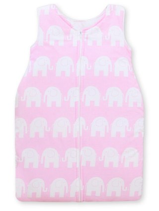 Śpiworek dla dzieci bawełniany M 6-12 mcy TOG 2.5 całoroczny ocieplany słonie różowe