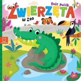 ZWIERZĘTA W ZOO DUŻE PUZZLE
