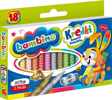 Bambino Kredki Z Glinki Kaolinowej 18 Kolorów Zestaw 0201